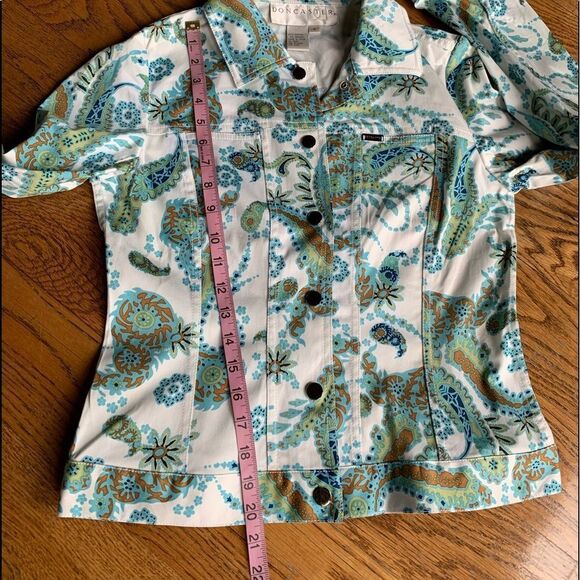 𝅺Doncaster‎ Paisley Print Denim Style Jacket - Picture 9 of 11